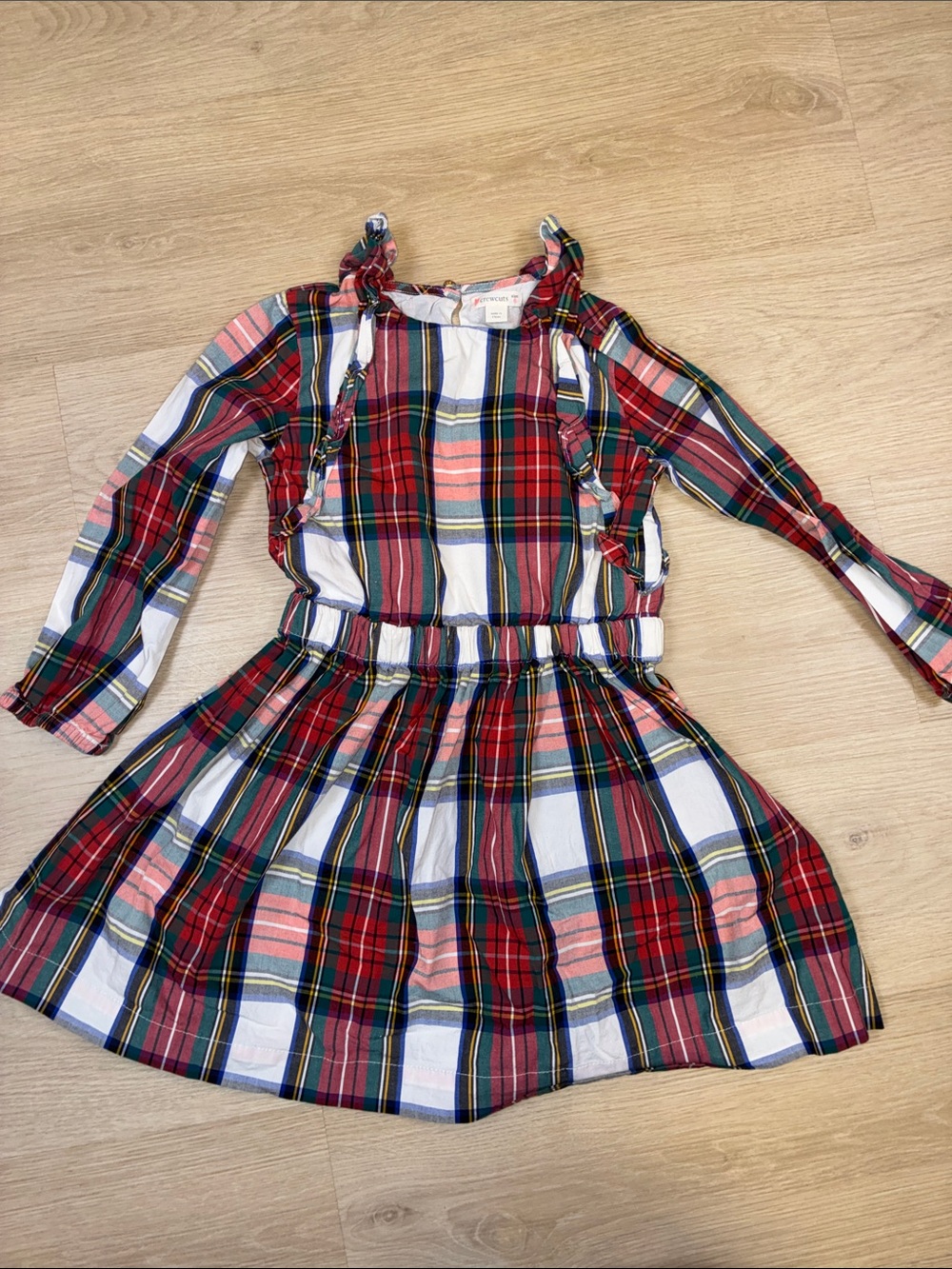 Crewcuts Red Plaid Ruffle Dress